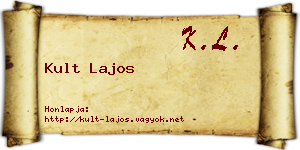 Kult Lajos névjegykártya